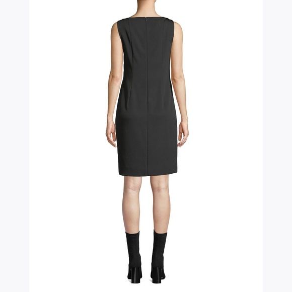 AKRIS Purple Silk Crepe Sleeveless Shift Dress 6 - Picture 2 of 8